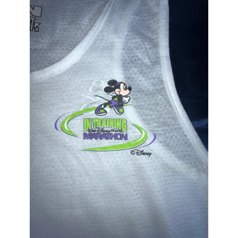Walt Disney World Marathon "In Training" Mickey Womens White Tank Top IN Sport M